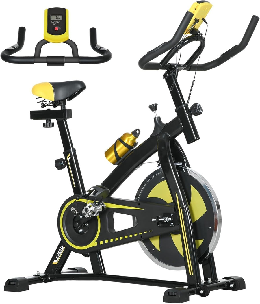 Indoor Exercise Bike w/ LCD Monitor, Heart Rate Sensor & 8kg Flywheel - Kwikley