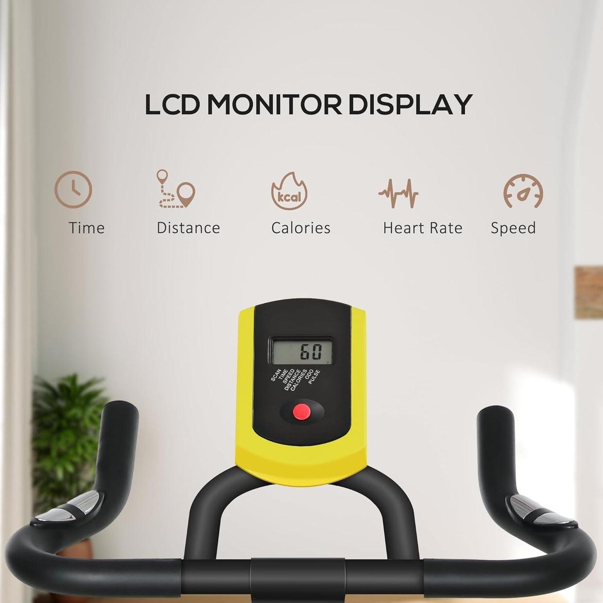 Indoor Exercise Bike w/ LCD Monitor, Heart Rate Sensor & 8kg Flywheel - Kwikley