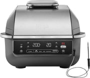 Indoor Grill Air Fryer 5 - in - 1 5.7L Low Smoke Digital Thermometer 4 Burgers - Kwikley