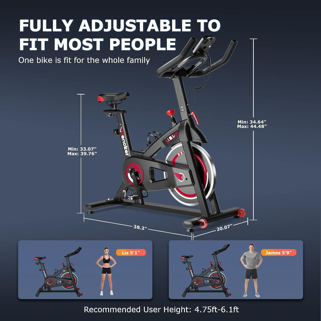 Indoor Magnetic Exercise Bike w/ APP, LCD Console, Adjustable Seat, 350lb Cap - Kwikley