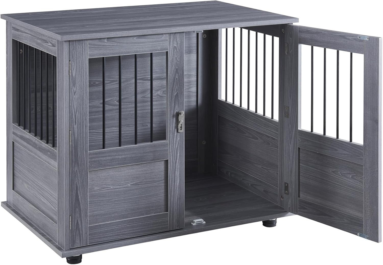 Indoor Metal Dog Crate with Flat Tabletop 85x55x73cm Secure Kennel Cage - Kwikley