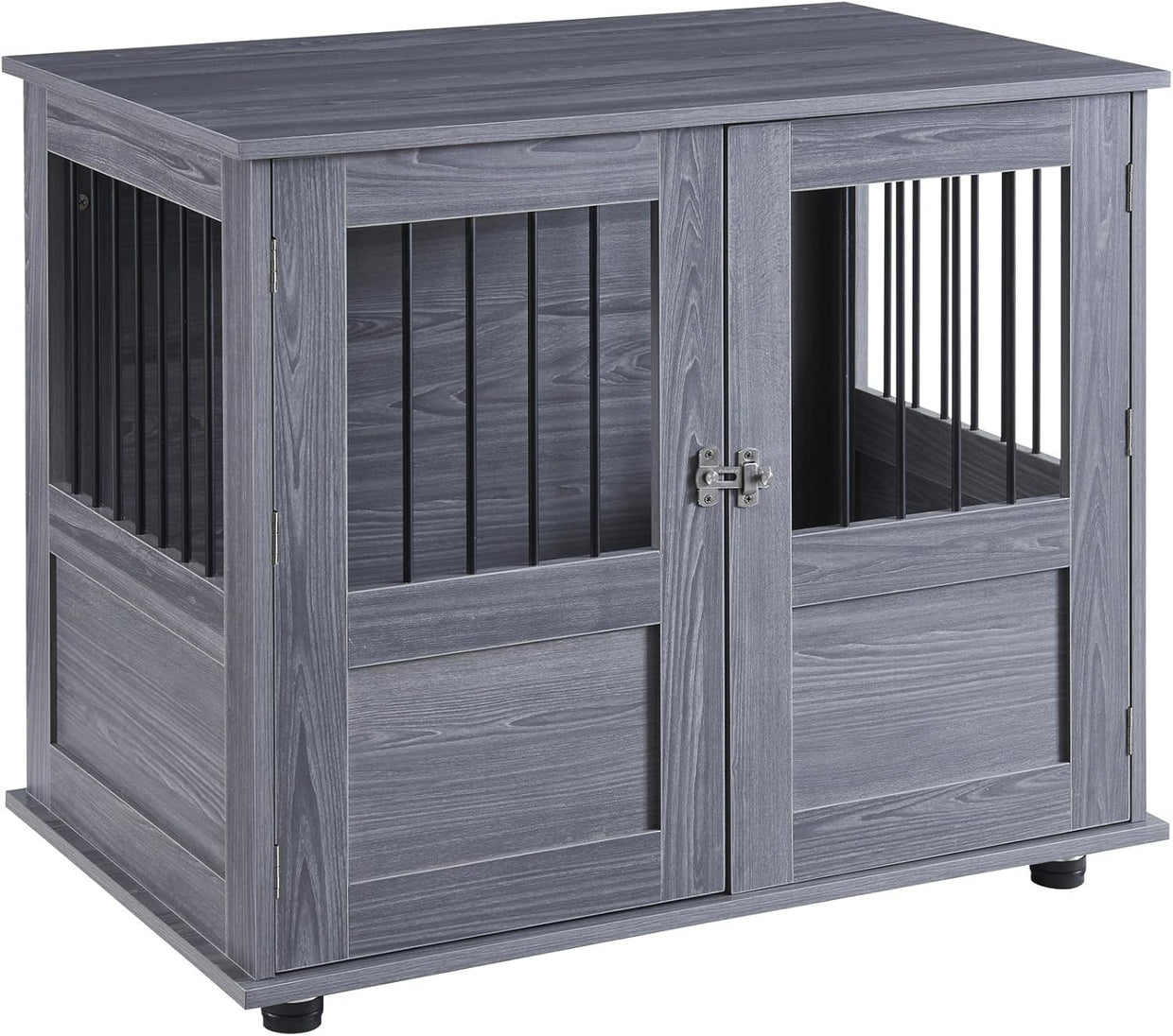 Indoor Metal Dog Crate with Flat Tabletop 85x55x73cm Secure Kennel Cage - Kwikley