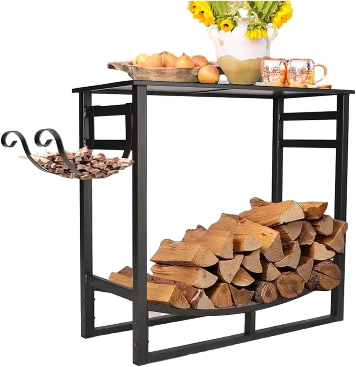 Indoor Outdoor Firewood Rack 120cm Durable Log Basket Organizer - Kwikley