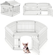 Indoor Outdoor Foldable Dog Playpen with Lockable Gate for Small Pets - Kwikley