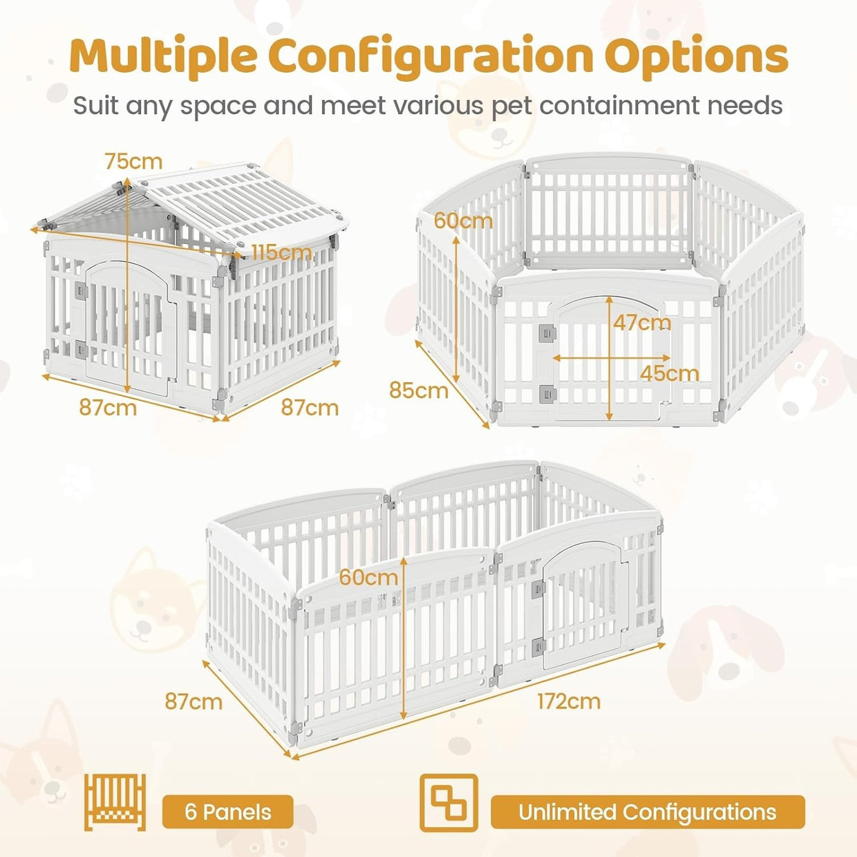 Indoor Outdoor Foldable Dog Playpen with Lockable Gate for Small Pets - Kwikley