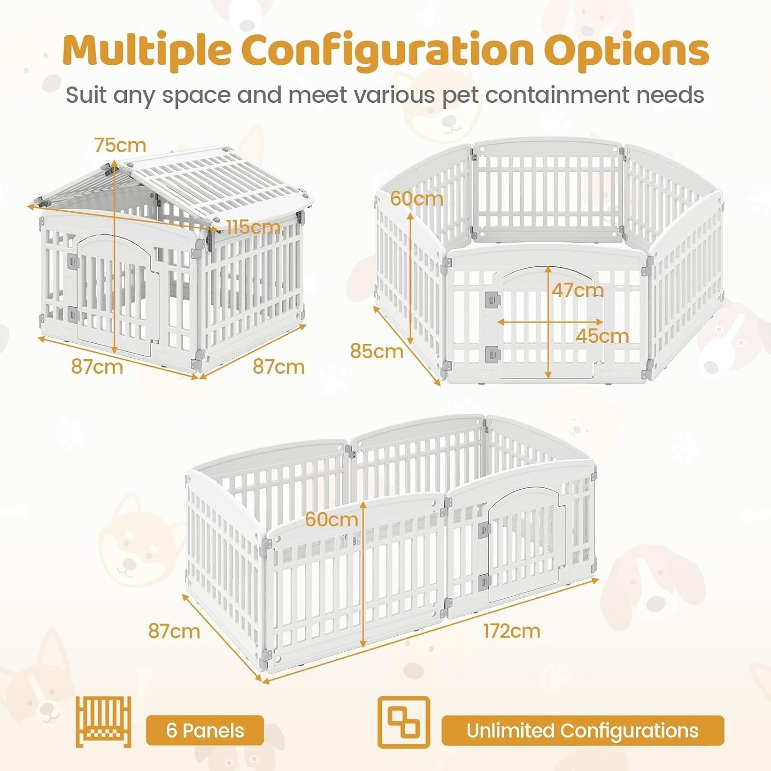 Indoor Outdoor Foldable Dog Playpen with Lockable Gate for Small Pets - Kwikley