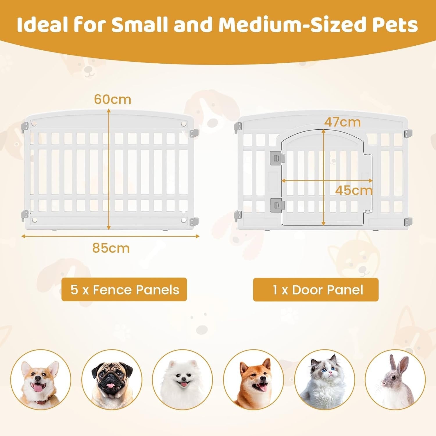 Indoor Outdoor Foldable Dog Playpen with Lockable Gate for Small Pets - Kwikley