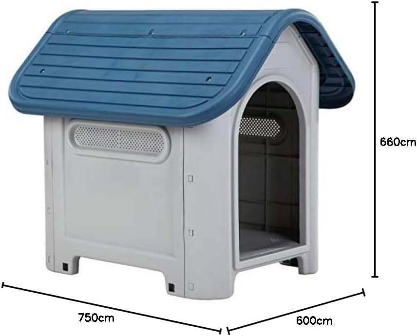 Indoor Outdoor Plastic Dog Kennel Medium Weatherproof Ventilated Pet Crate - Kwikley