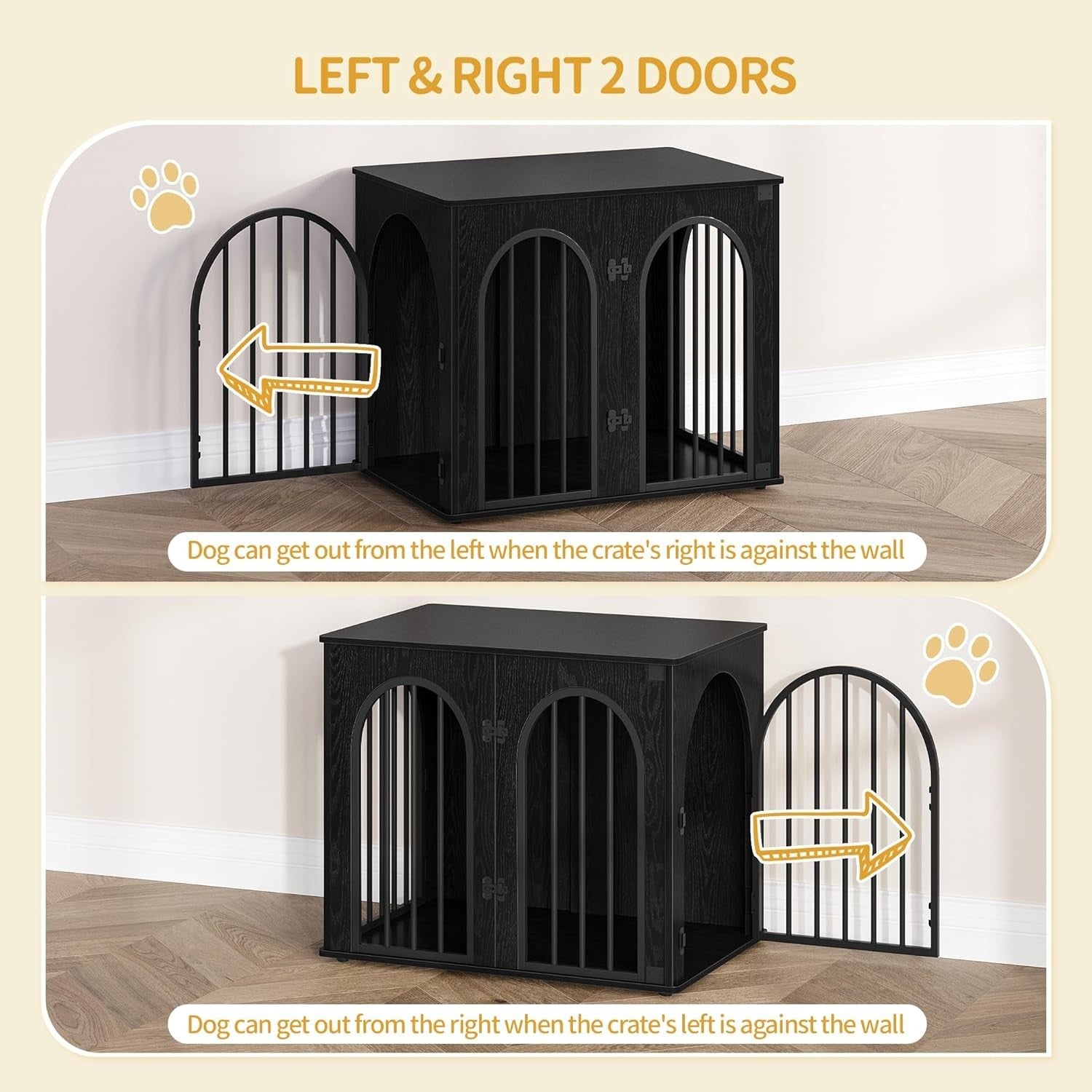 Indoor Small Dog Crate Furniture 68cm – Wooden Kennel Table, Lockable, Anti - Chew - Kwikley