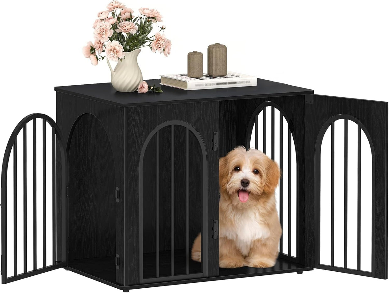 Indoor Small Dog Crate Furniture 68cm – Wooden Kennel Table, Lockable, Anti - Chew - Kwikley