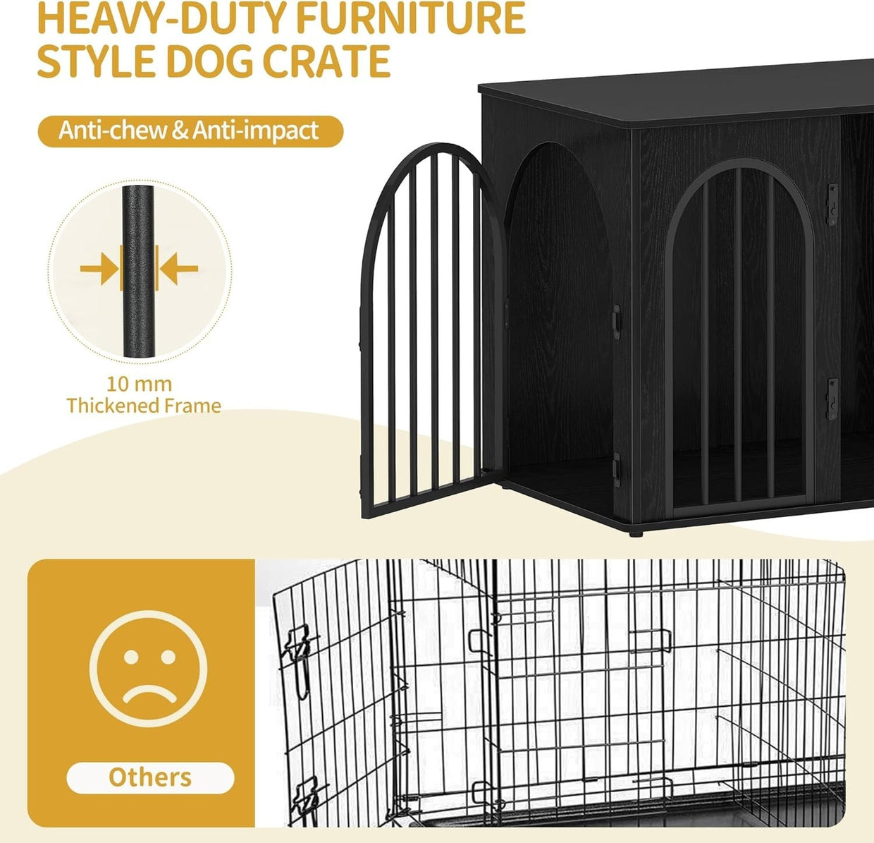 Indoor Small Dog Crate Furniture 68cm – Wooden Kennel Table, Lockable, Anti - Chew - Kwikley