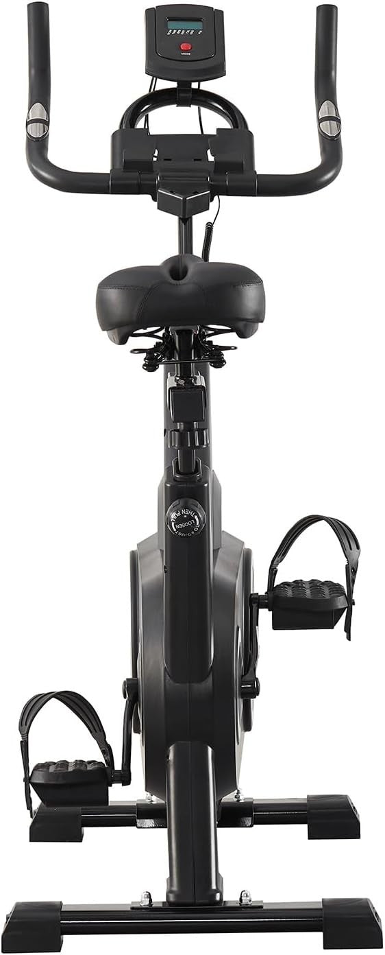 Indoor Spin Bike w/ LCD Monitor, Silent Belt Drive, 6kg Flywheel 330lb Cap - Kwikley