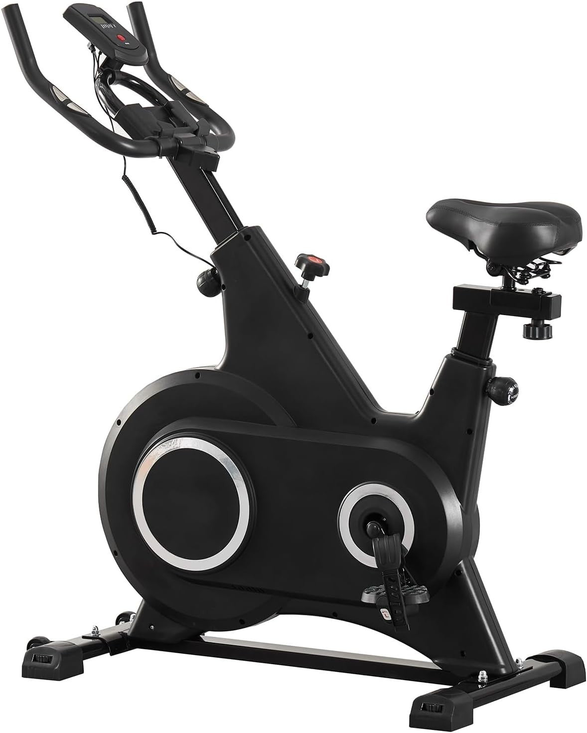 Indoor Spin Bike w/ LCD Monitor, Silent Belt Drive, 6kg Flywheel 330lb Cap - Kwikley