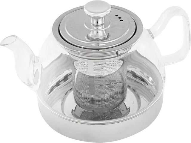 Induction Glass Teapot 800ml with Stainless Steel Filter BPA Free