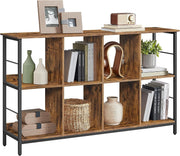 Industrial 2 - Tier Bookcase Shelf | Wide Rustic Brown Storage Unit for Home Offic - Kwikley