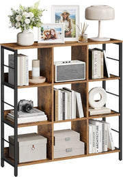 Industrial 3 - Tier Ladder Shelf 9 Compartments 100x30x103 cm Rustic Brown - Kwikley