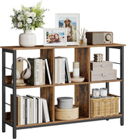 Industrial 6 - Compartment Bookcase | Rustic Brown Storage Shelf for Home & Office - Kwikley
