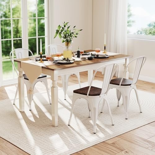 Industrial Dining Chairs Set of 4 Metal Stackable Kitchen Bistro Chairs - Kwikley