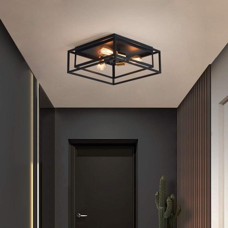 Industrial Farmhouse Ceiling Light 3 Way Flush Mount E27 Hallway Fixture - Kwikley