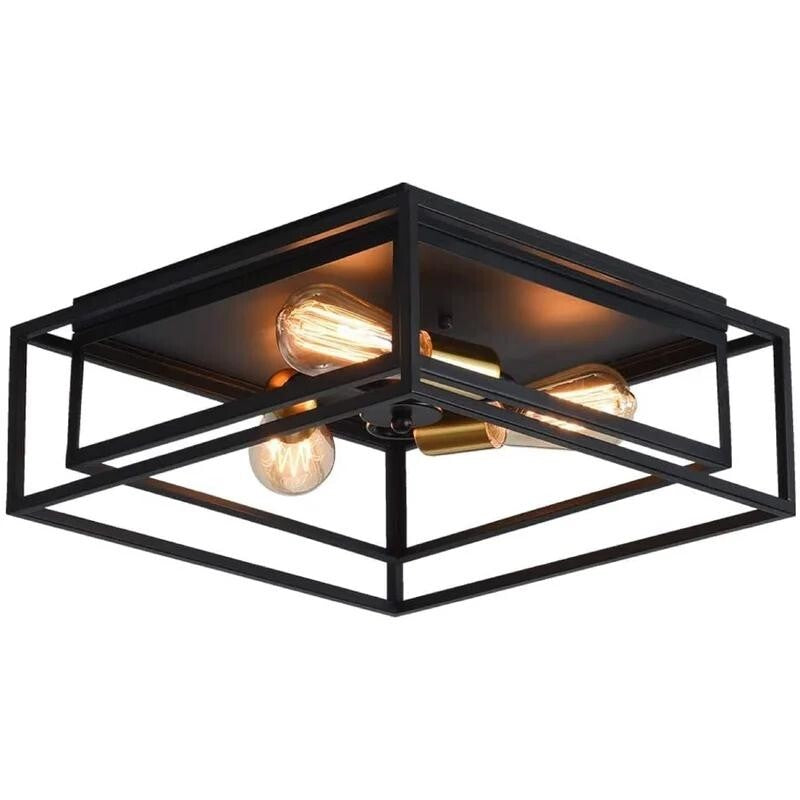 Industrial Farmhouse Ceiling Light 3 Way Flush Mount E27 Hallway Fixture - Kwikley