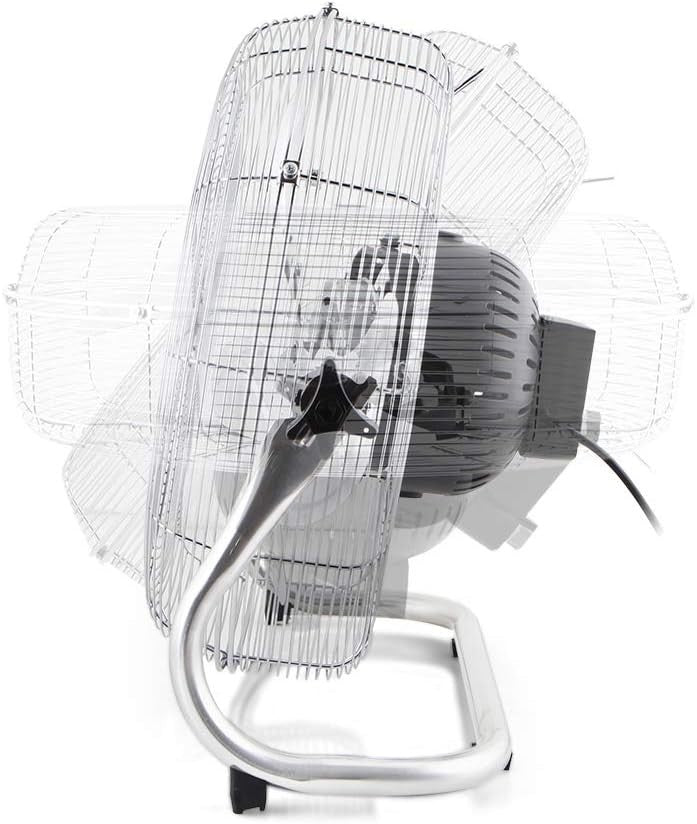 Industrial Floor Fan 45cm 3Speed 120W Oscillating Air Circulator Adjustable Tilt - Kwikley
