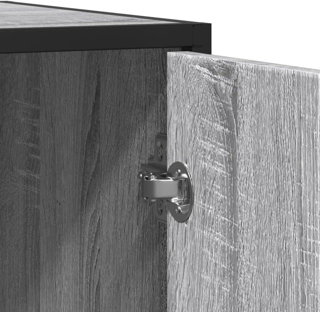 Industrial Grey Sideboard Cabinet 4 Door Storage Unit for Living Room - Kwikley