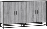 Industrial Grey Sideboard Cabinet 4 Door Storage Unit for Living Room - Kwikley