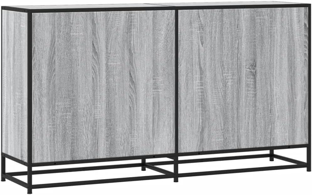 Industrial Grey Sideboard Cabinet 4 Door Storage Unit for Living Room - Kwikley