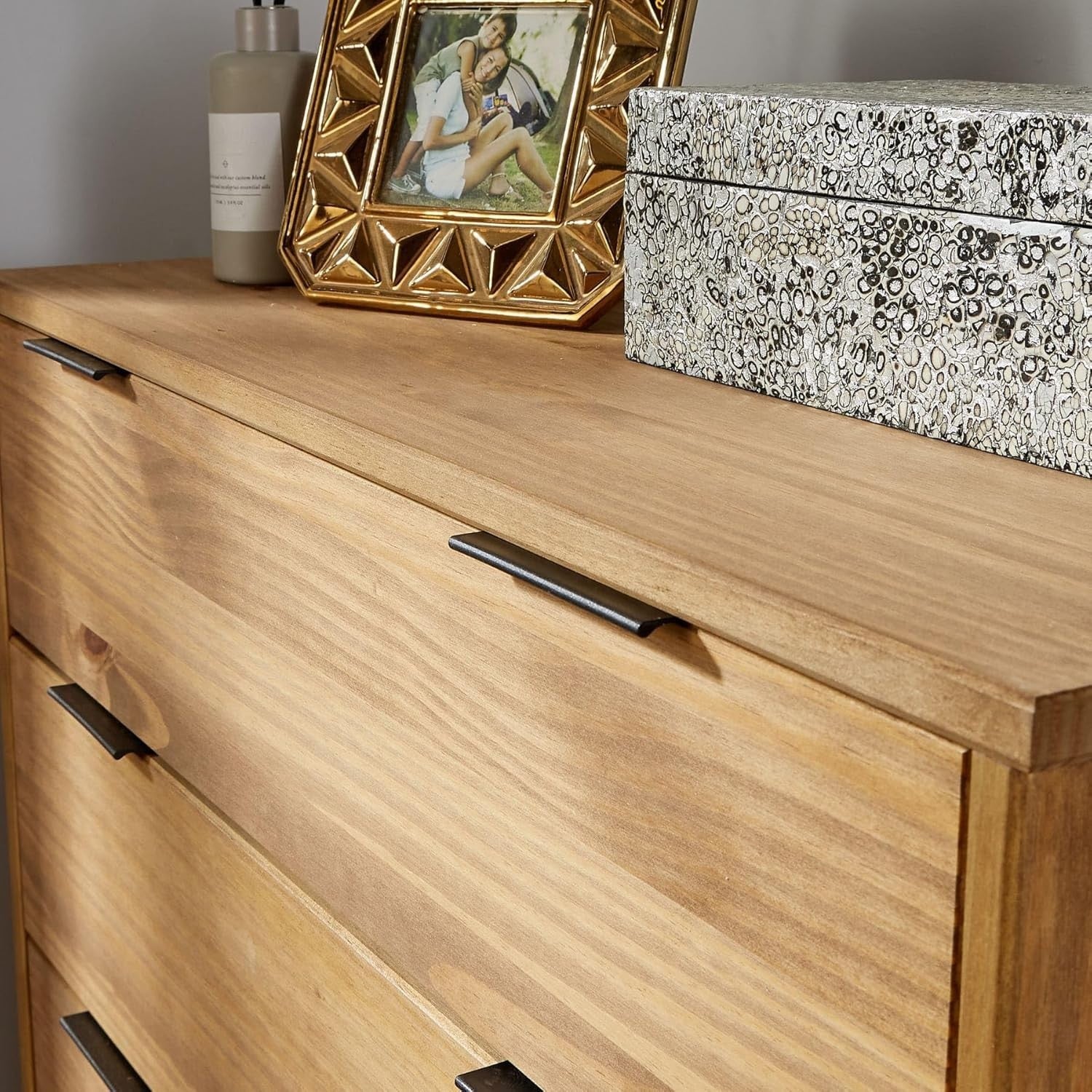 Industrial Pine Chest of 4 Drawers | Wood Storage Cabinet Bedroom Unit - Kwikley
