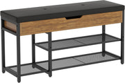 Industrial Shoe Bench with Storage & Adjustable Rack | Entryway Seat - Kwikley