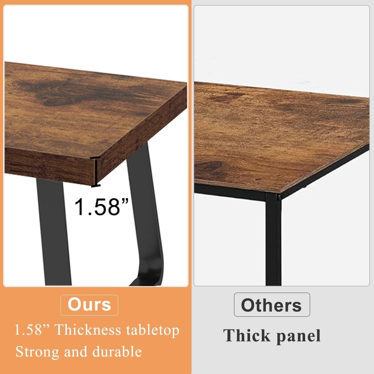 Industrial Wood & Metal Coffee Table, Rustic Brown, 100x60x46.5cm, Durable - Kwikley