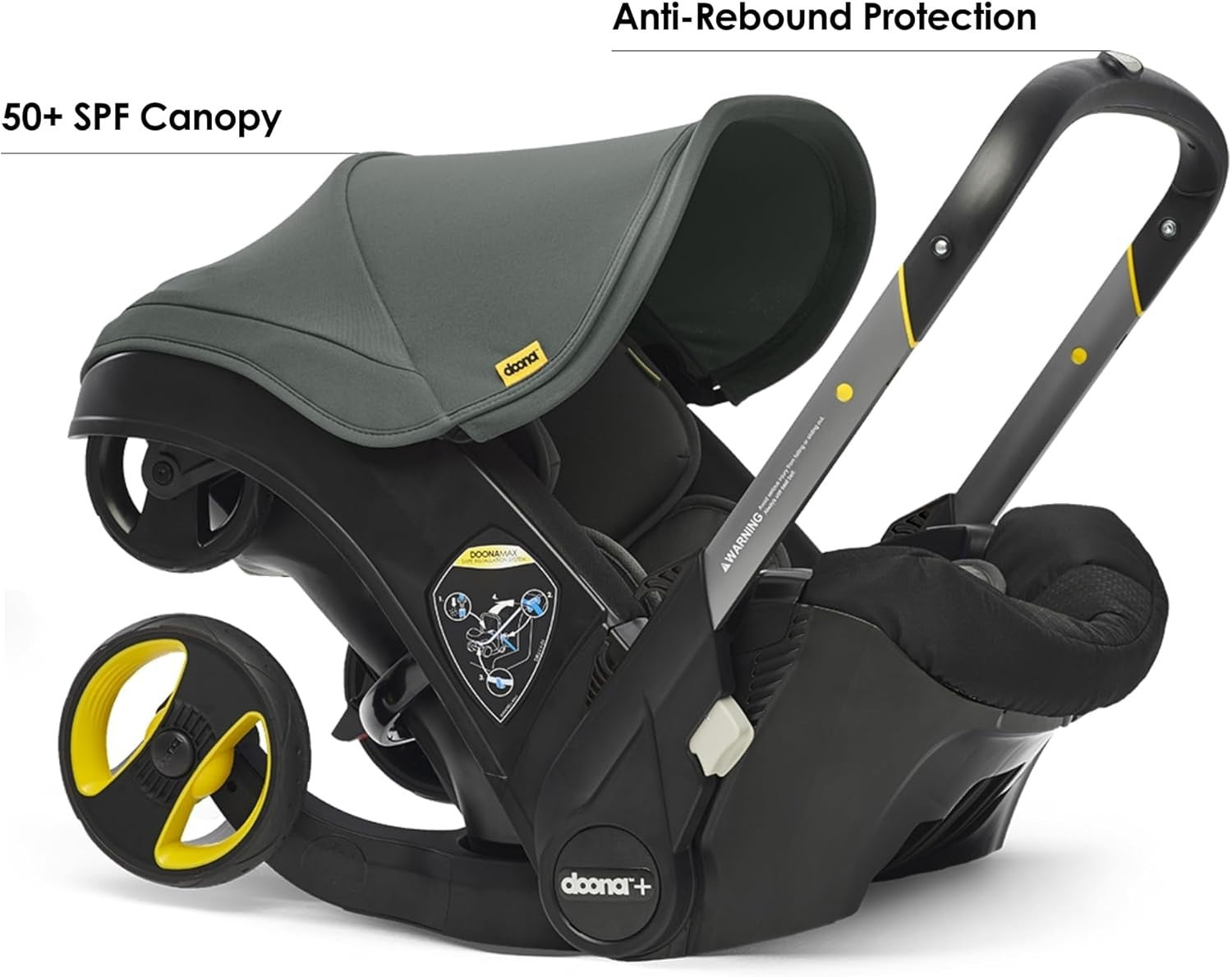Infant Car Seat Stroller Combo 0+ Convertible Pram Rear Facing Green - Kwikley