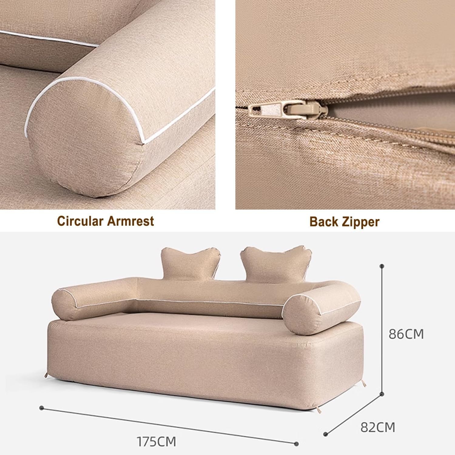 Inflatable LED Sofa Bed for Camping Garden Beach Travel | Washable Cover - Kwikley