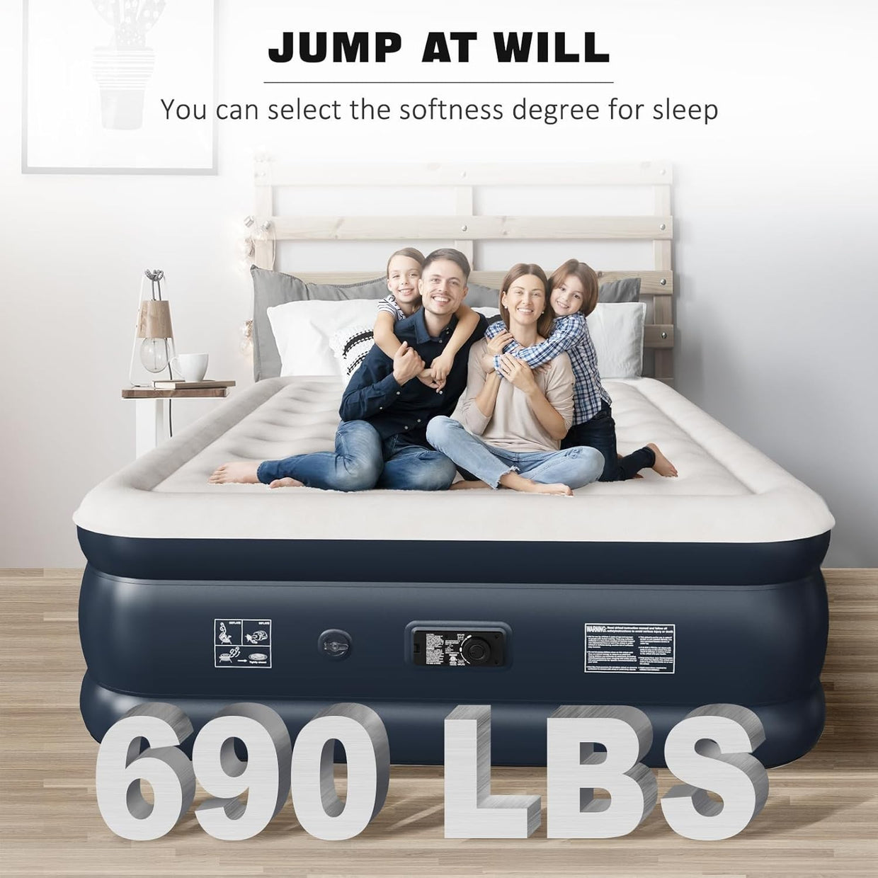 Inflatable Queen Air Mattress with Built - In Pump | Quick Inflate & Portable - Kwikley
