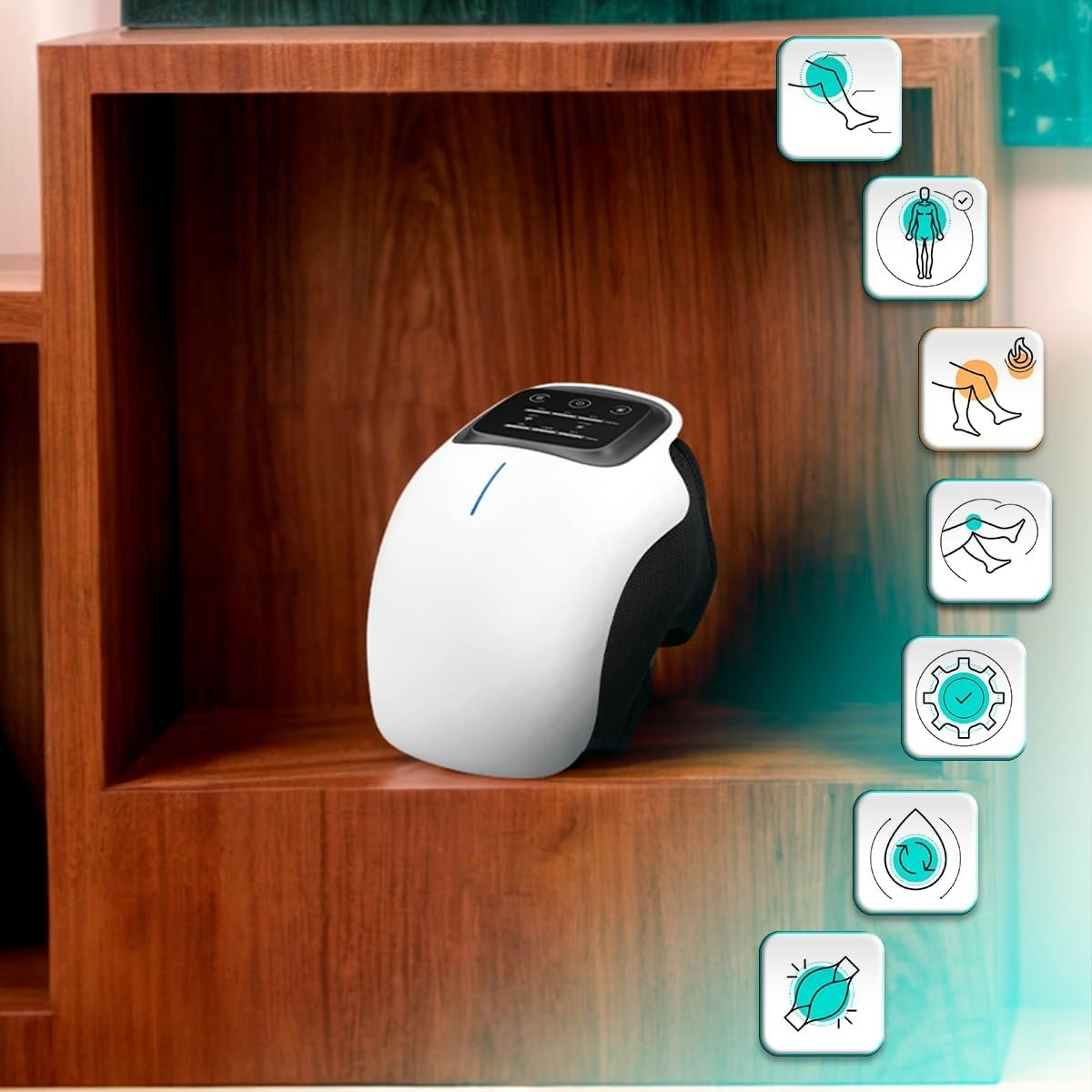 Infrared Knee Massager Pain Relief Heat Vibration Cordless Laser Therapy - Kwikley