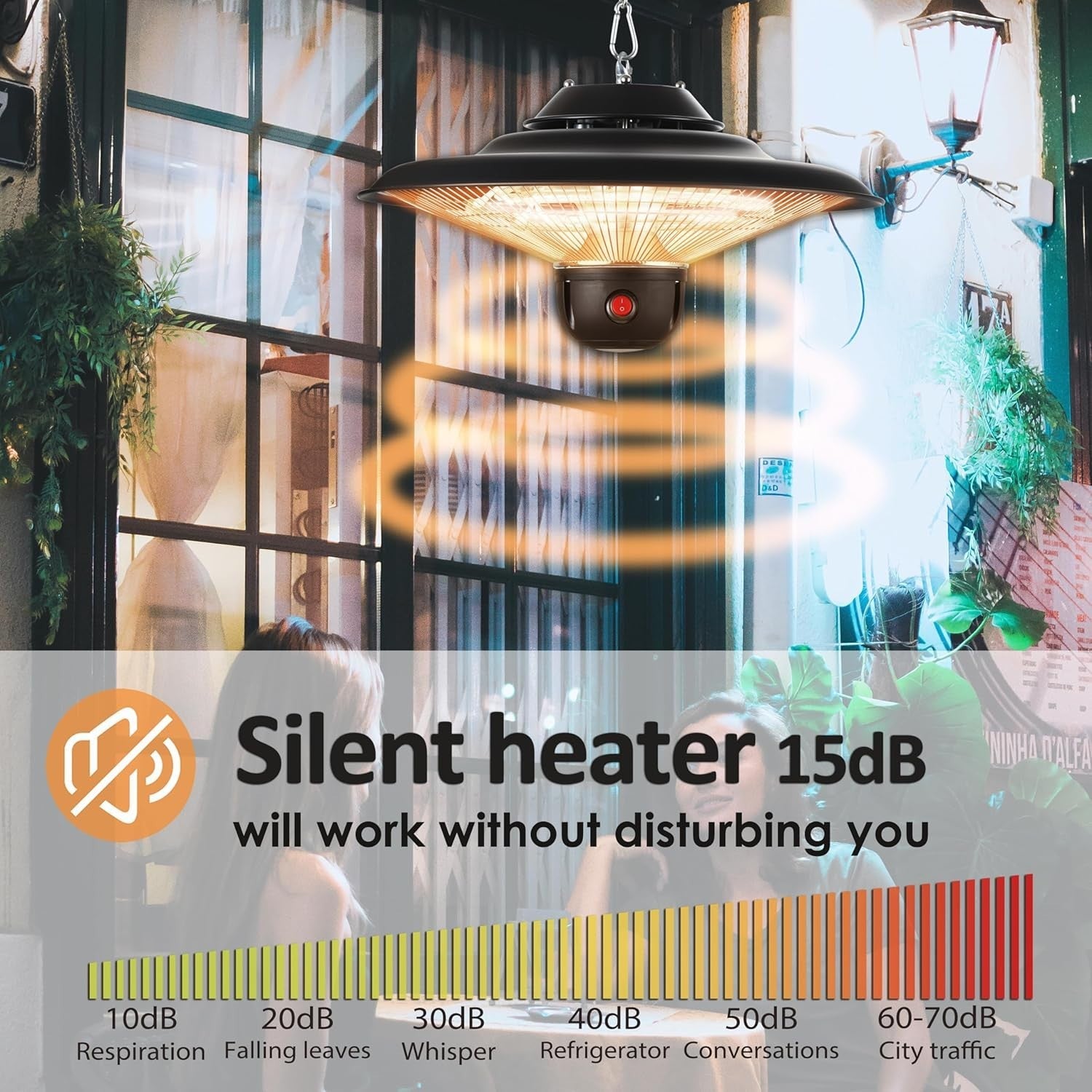 Infrared Patio Heater 2000W Fast Heating Quiet Outdoor Indoor Use - Kwikley