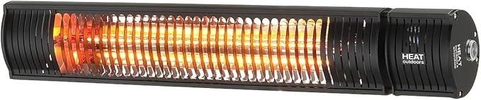 Infrared Patio Heater 2kW Remote | Low Glare | Waterproof | Wall Mount - Kwikley