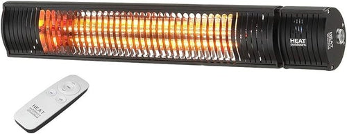 Infrared Patio Heater 2kW Remote | Low Glare | Waterproof | Wall Mount - Kwikley