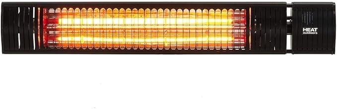 Infrared Patio Heater 2kW Remote | Low Glare | Waterproof | Wall Mount - Kwikley