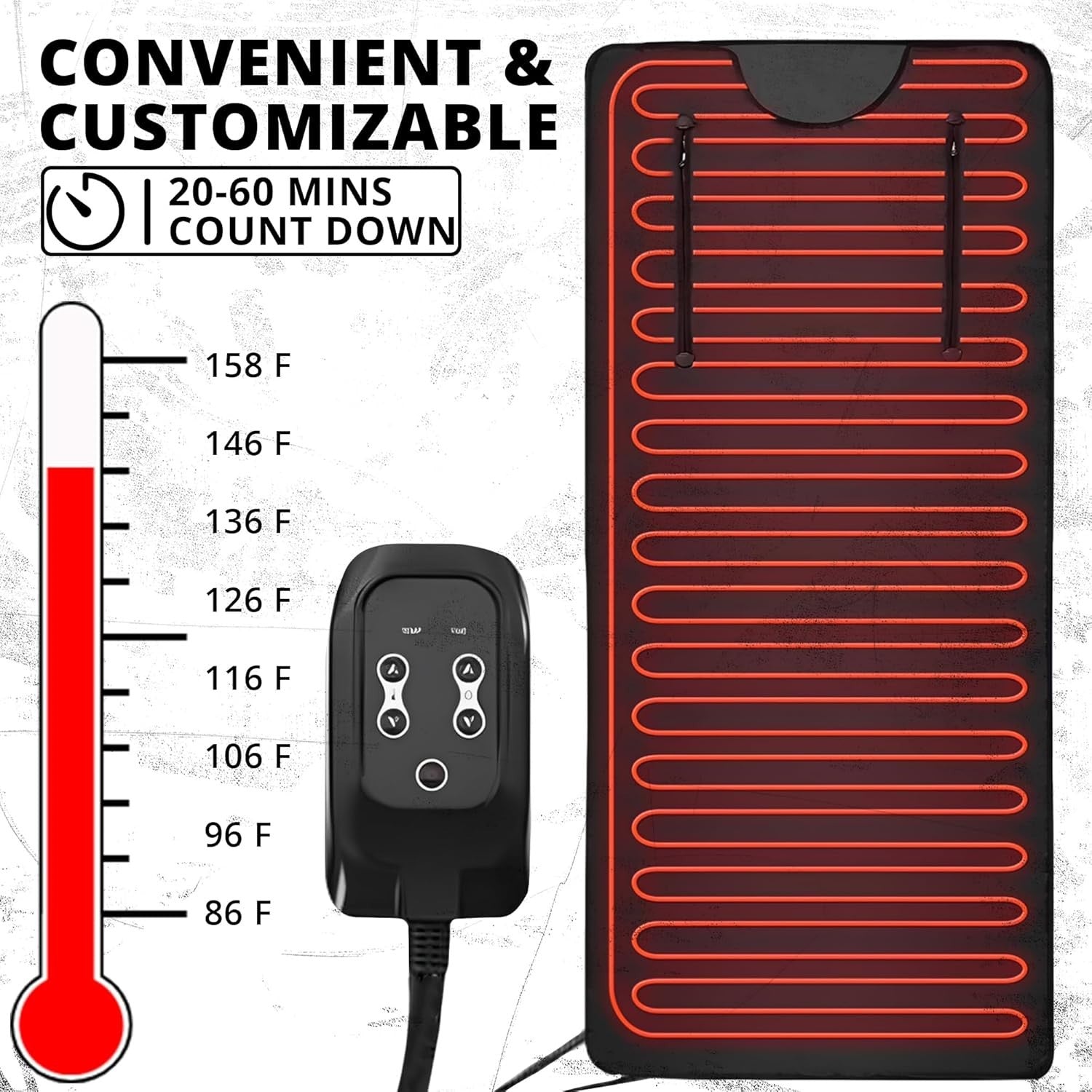 Infrared Sauna Blanket 180×160cm – Portable Full - Body Detox & Relaxation Black - Kwikley
