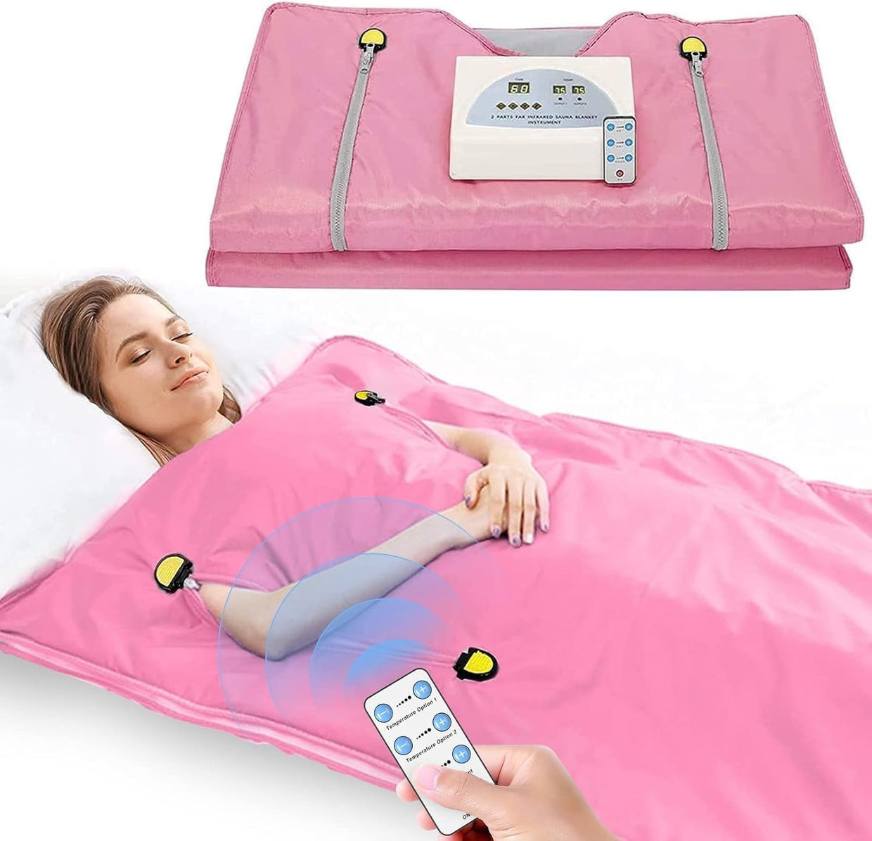 Infrared Sauna Blanket 2 - Zone Portable w/ Timer Control – Home Detox & Relax - Kwikley