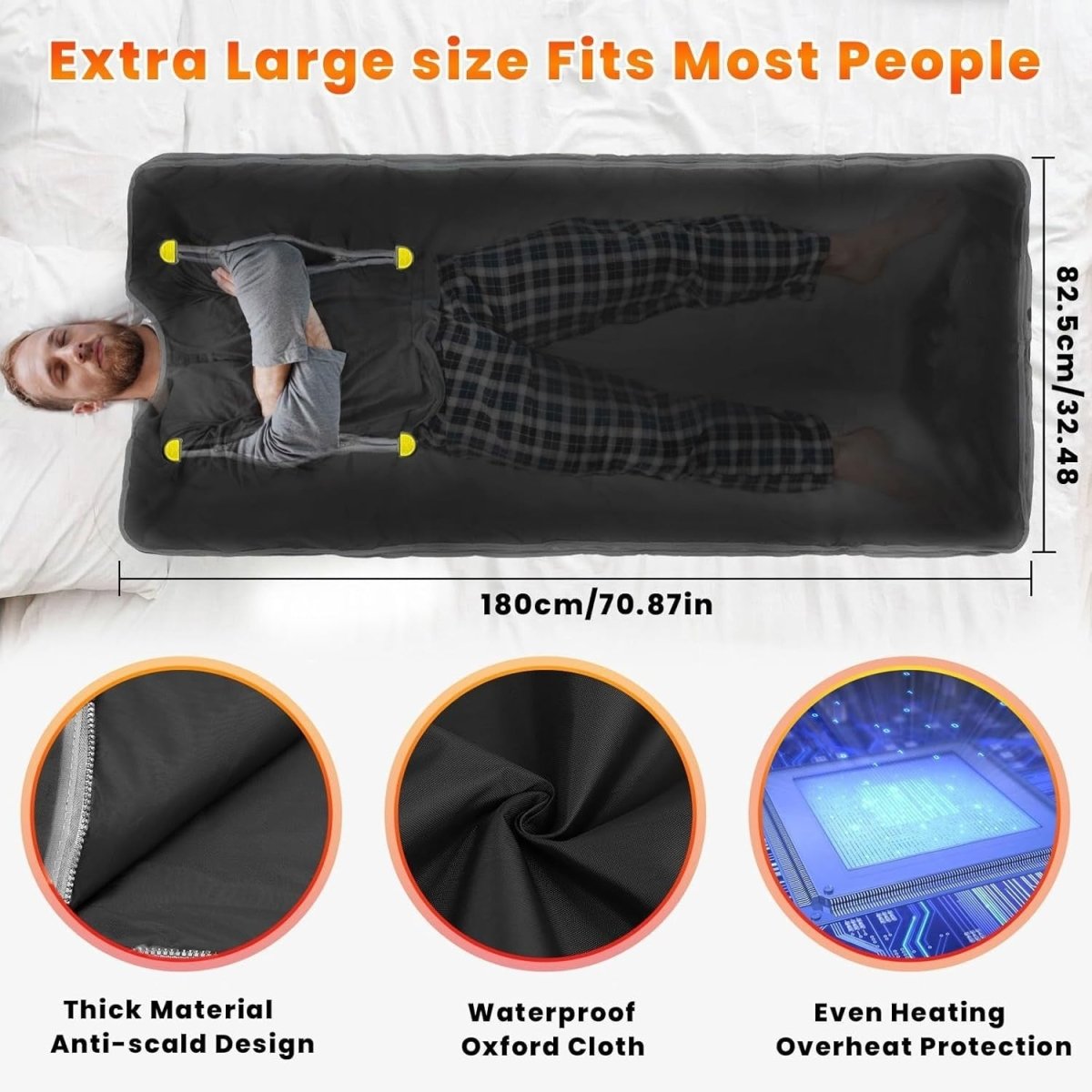 Infrared Sauna Blanket – Home Detox Spa w/ Controller & Carry Bag - Kwikley