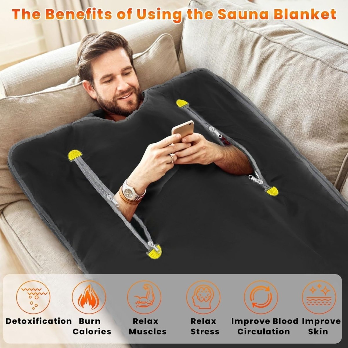 Infrared Sauna Blanket – Home Detox Spa w/ Controller & Carry Bag - Kwikley