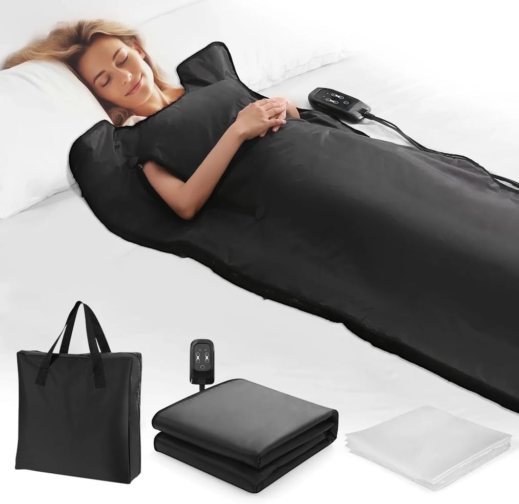 Infrared Sauna Blanket w/ Remote – Detox, Slimming, 113–176℉ Portable Spa - Kwikley