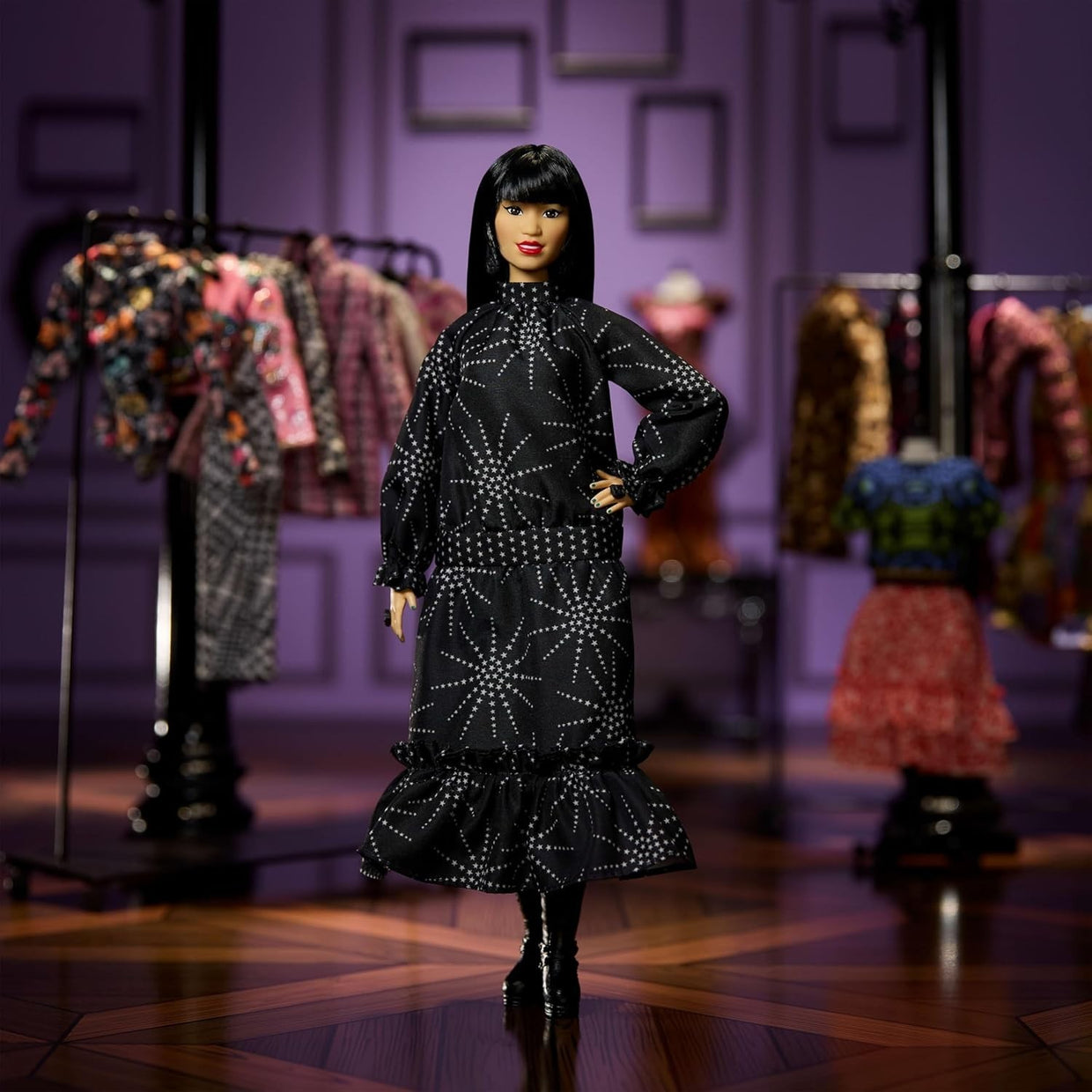 Inspirational Fashion Designer Collector Doll Boho Black Dress Outfit - Kwikley