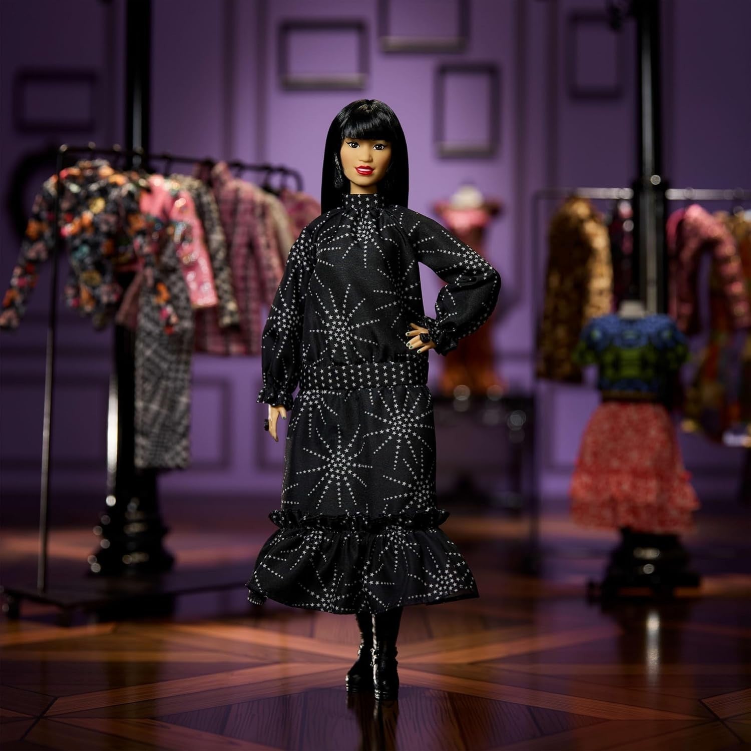 Inspirational Fashion Designer Collector Doll Boho Black Dress Outfit - Kwikley