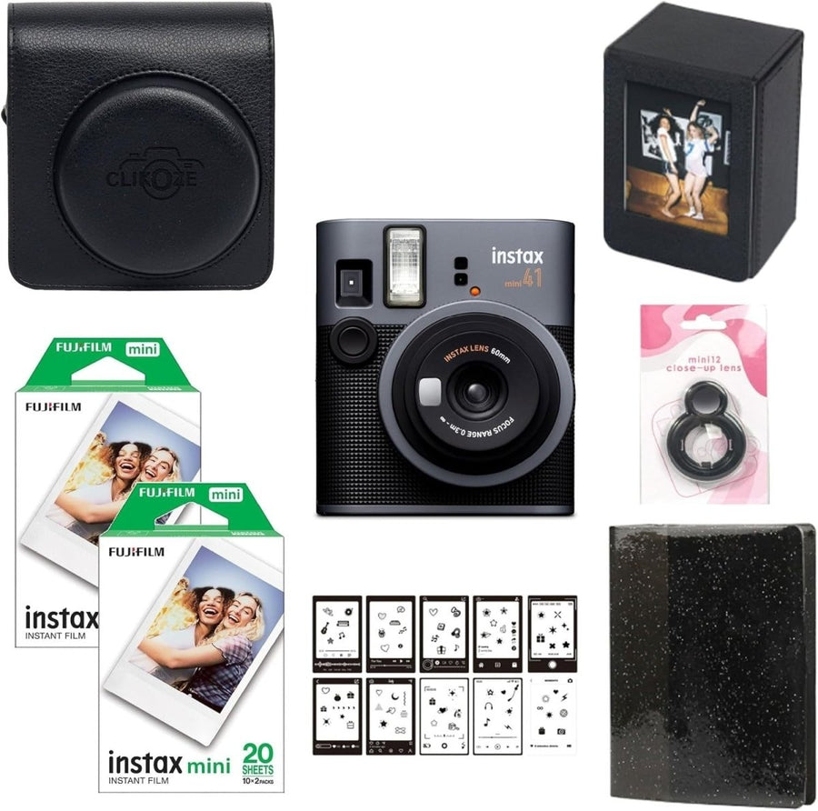 Instant Camera Bundle 40 Film Shots Case Album Selfie Mirror Kit - Kwikley