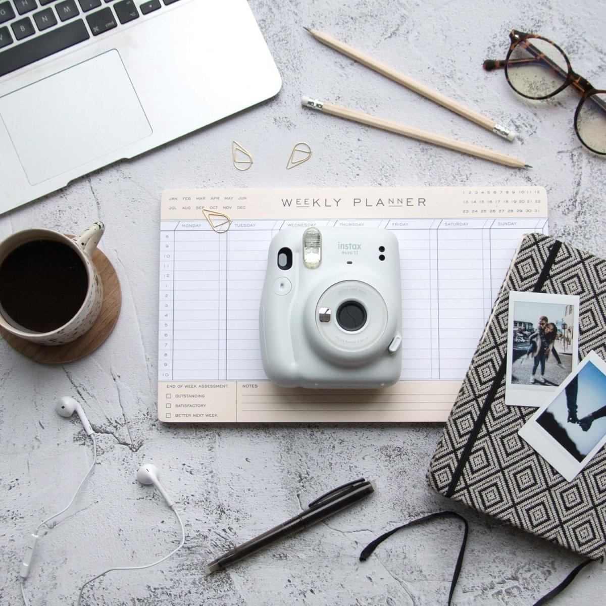 Instant Camera Selfie Mirror Auto Exposure Mini Photo Camera White - Kwikley