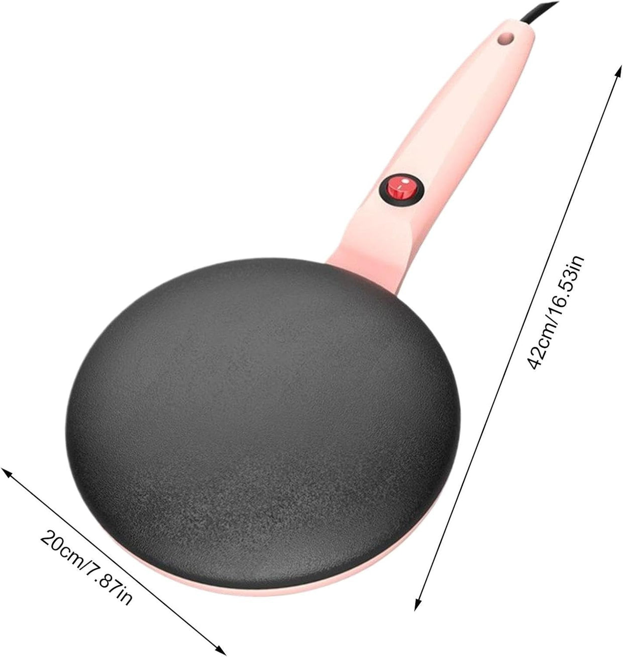 Instant Crepe Maker 7.8 Inch Electric Non - Stick Pancake Grill Pan Pink - Kwikley