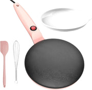 Instant Crepe Maker 7.8 Inch Electric Non - Stick Pancake Grill Pan Pink - Kwikley